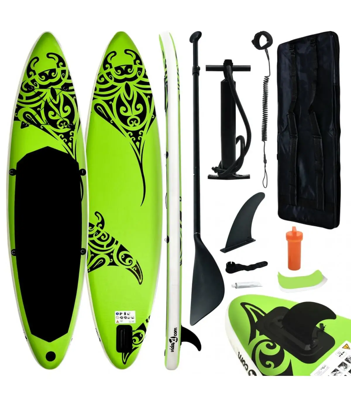 Paddleboards green inflatable surf paddle board set 320x76x15 cm