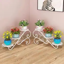 European iron multi-layer flower stand three-story living room succulent flower pot storage rack desktop flower pot rack living