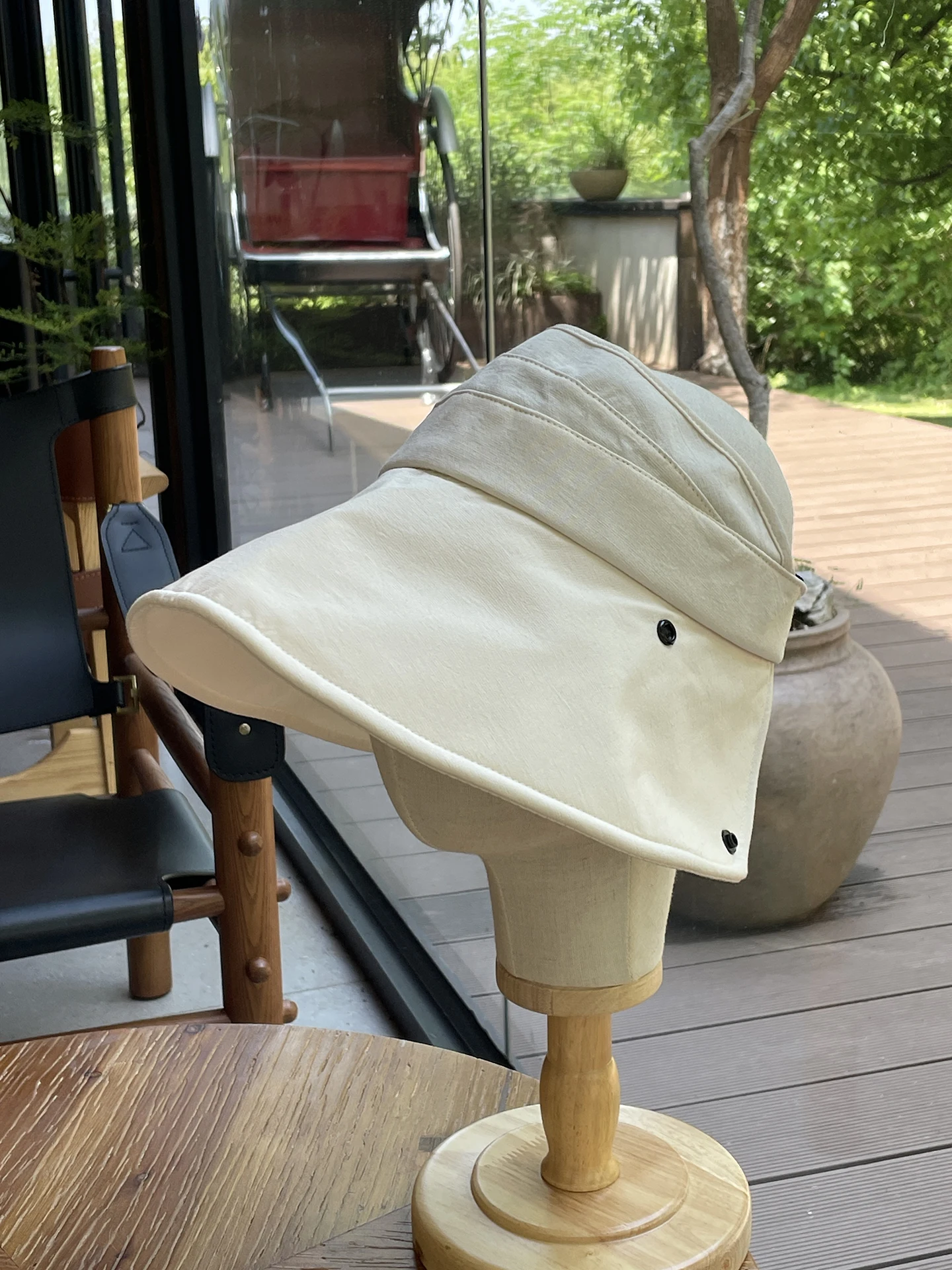 

Large brim sunshade semi-empty top hat Summer outdoor sunshade sunscreen face hat