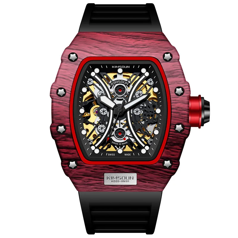 2026 hollow automatic mechanical watch men's silicone sports watch