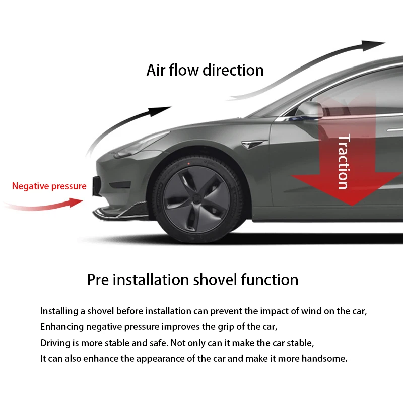 앞 범퍼 립 턱 디퓨저 바디 키트 스포일러 디플렉터 튜닝 액세서리 Tesla Model 3 2017-2023 Model Y 2021-2024 썸네일 5
