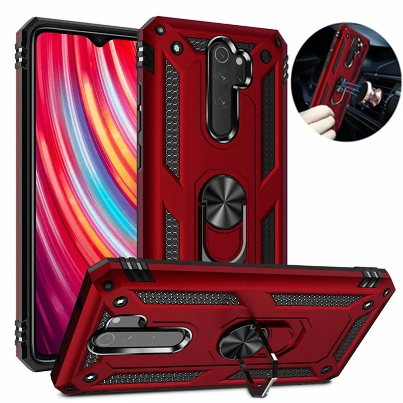 

For Xiaomi Redmi Note 8 Pro Note8 2021 Case Luxury Car Magnet Holder Ring Cover for Redmi Note8 Note 8T Soft Silicone Bumper