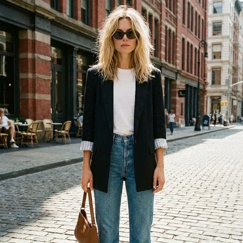 Imagen 2 del producto Willshela-Chaqueta lisa con bolsillos para mujer, Blazer Vintage de manga larga con cuello con muescas, trajes elegantes para mujer