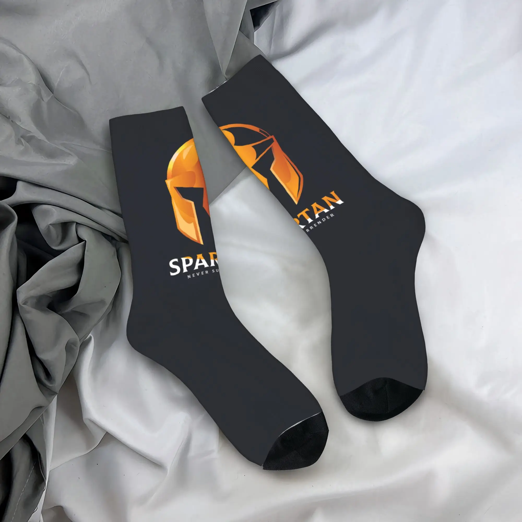 

Custom Sparta Spirit Spartan Skull Men's Crew Socks Unisex Funny Spring Summer Autumn Winter Dress Socks