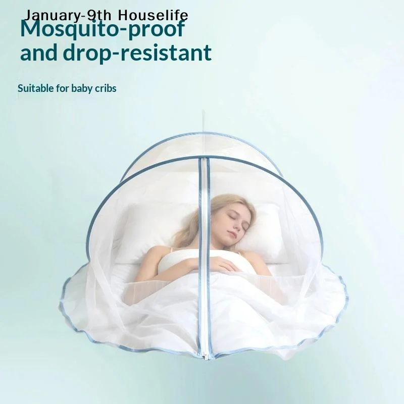 Novelty Up Foldable Single Person Bed Mosquito Net Tent With Zipper Portable  Protection For Home TravelJanuary-9th Houselife