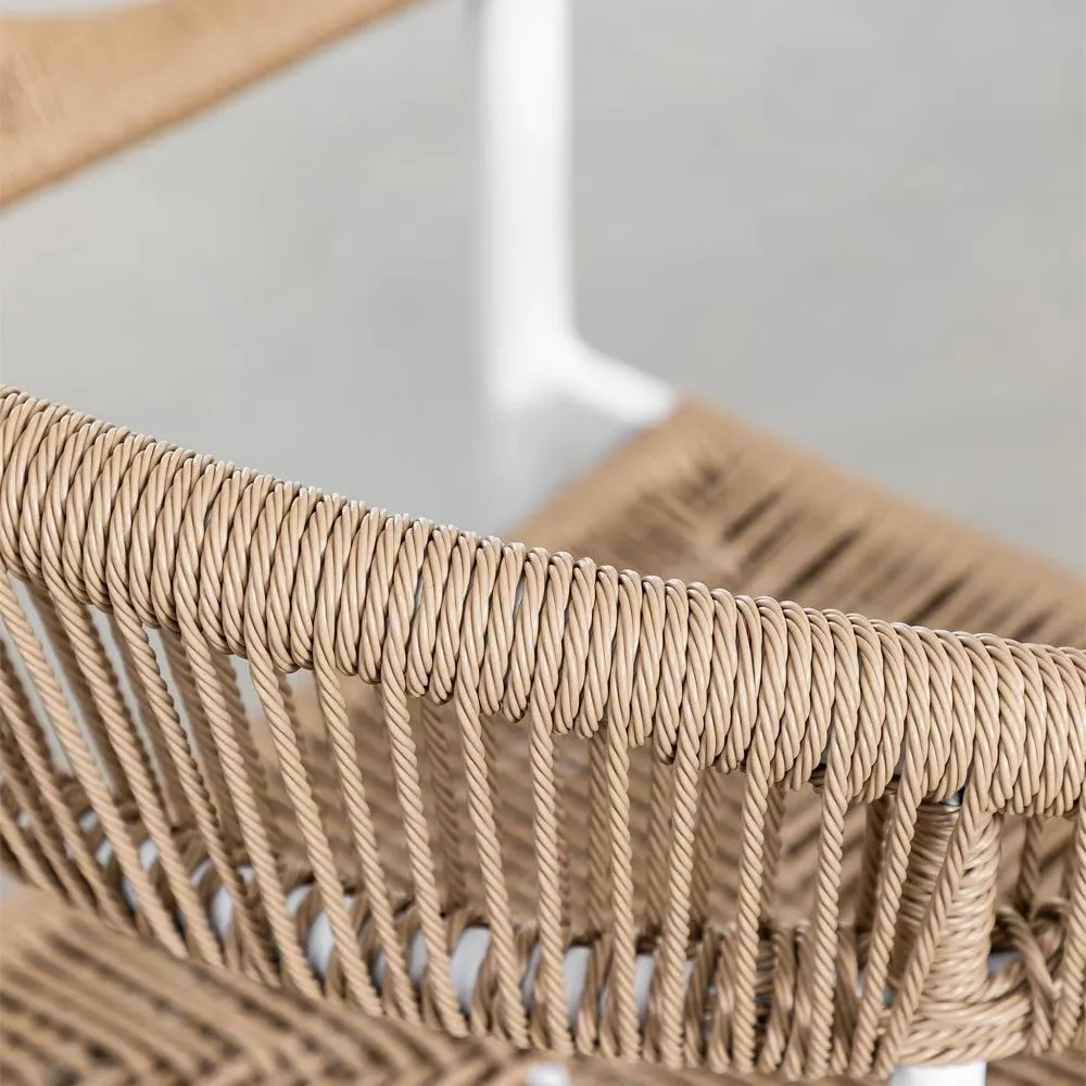 Modern Aluminum Frame Outdoor Rope Patio Furniture Rope Weaving Stackable Garden Chairs