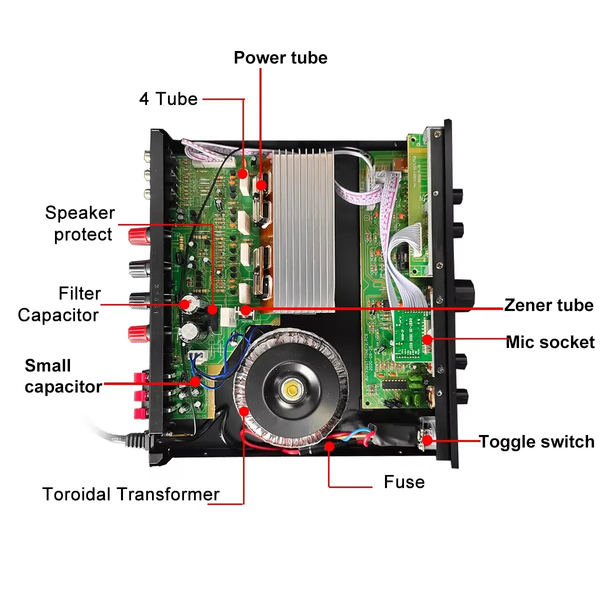 AV-338ST SUNBUCK 2000W 50/60Hz HIFI Digital Stereo Audio Power Amplifier Speaker 5 Channel Support 2 Microphone AUX Input