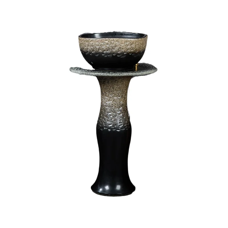 

Outdoor column type washbasin integrated column basin balcony bathroom floor-to-ceiling pool