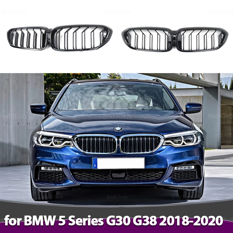 

Для BMW 5 серии G30 G31 G38 525I 530I 540I 550I 2016-2019 автомобильный стиль глянцевый черный передний гриль с двойной решеткой