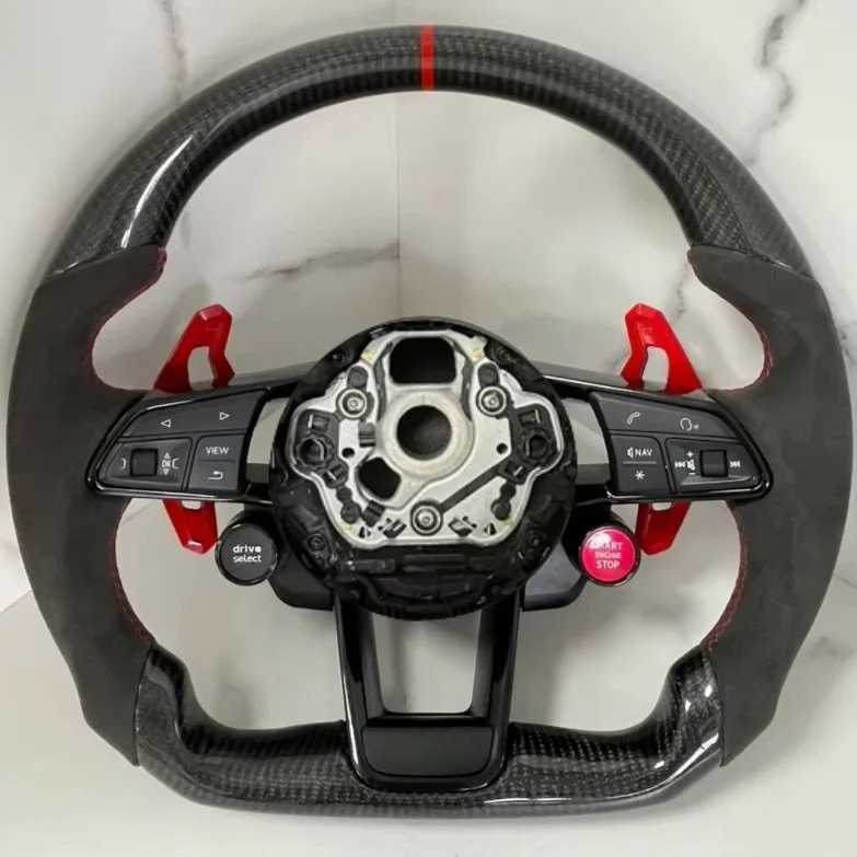 

Carbon Fiber Steering Wheel for Audi B9 A1 A3 A4 A5 RS3 RS4 RS7 A8 Q5 S3 S4 S5 A6 Q7 TT R8 S6 B8 RS5 Shift Paddle Alcantala
