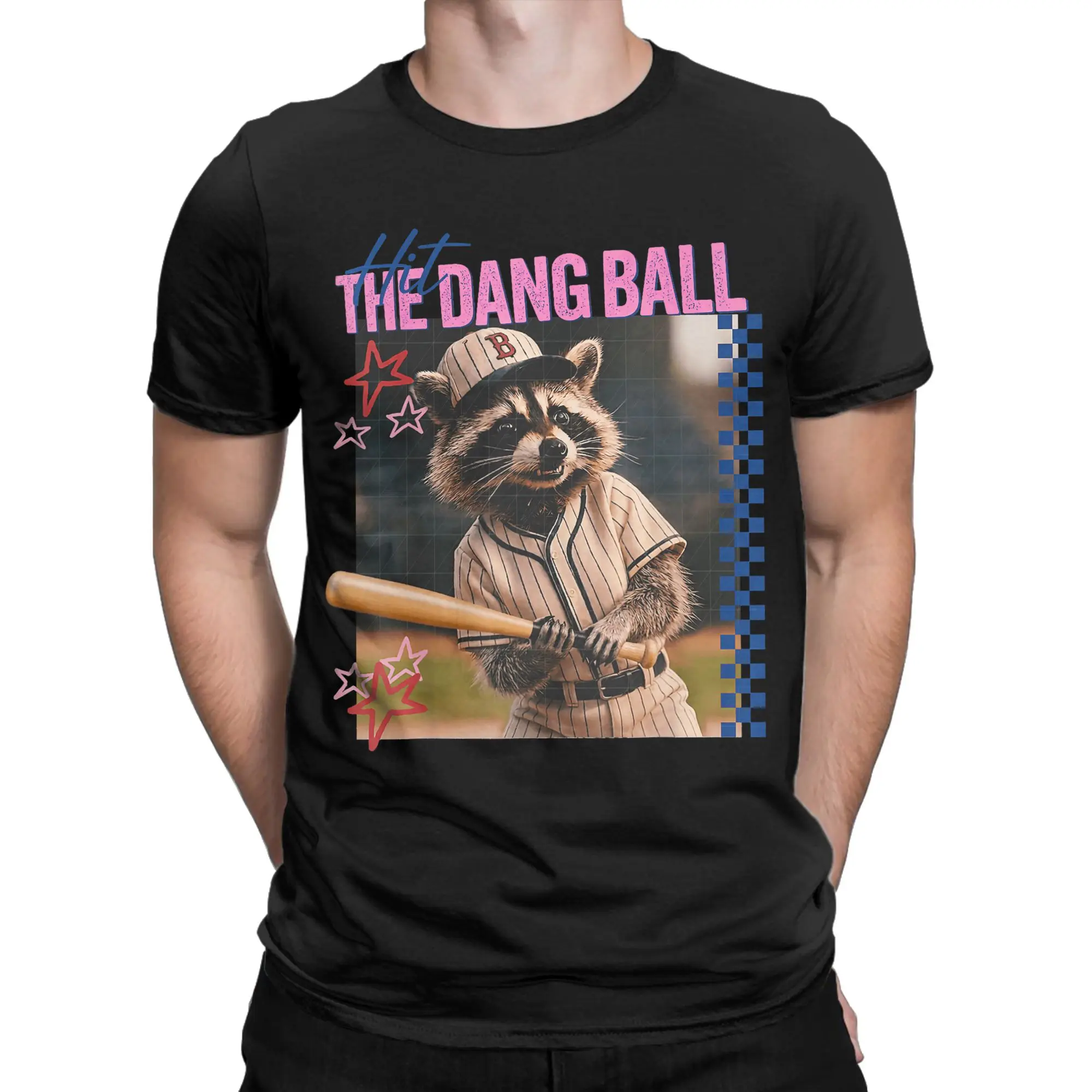 Funny Raccoon Hit The Dang Ball T Shirt Men Cotton Unique T-Shirts O Neck  Tee Shirt Short Sleeve Clothes Printing