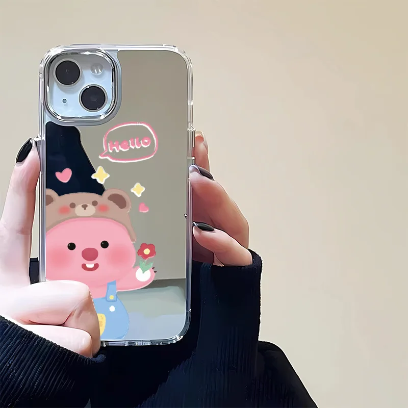 Original Greeting Mirror DropProof Unique Phone Case For iPhone 15 Pro Max 14 Plus 13 12 11 XR X XS 8 7 Cover