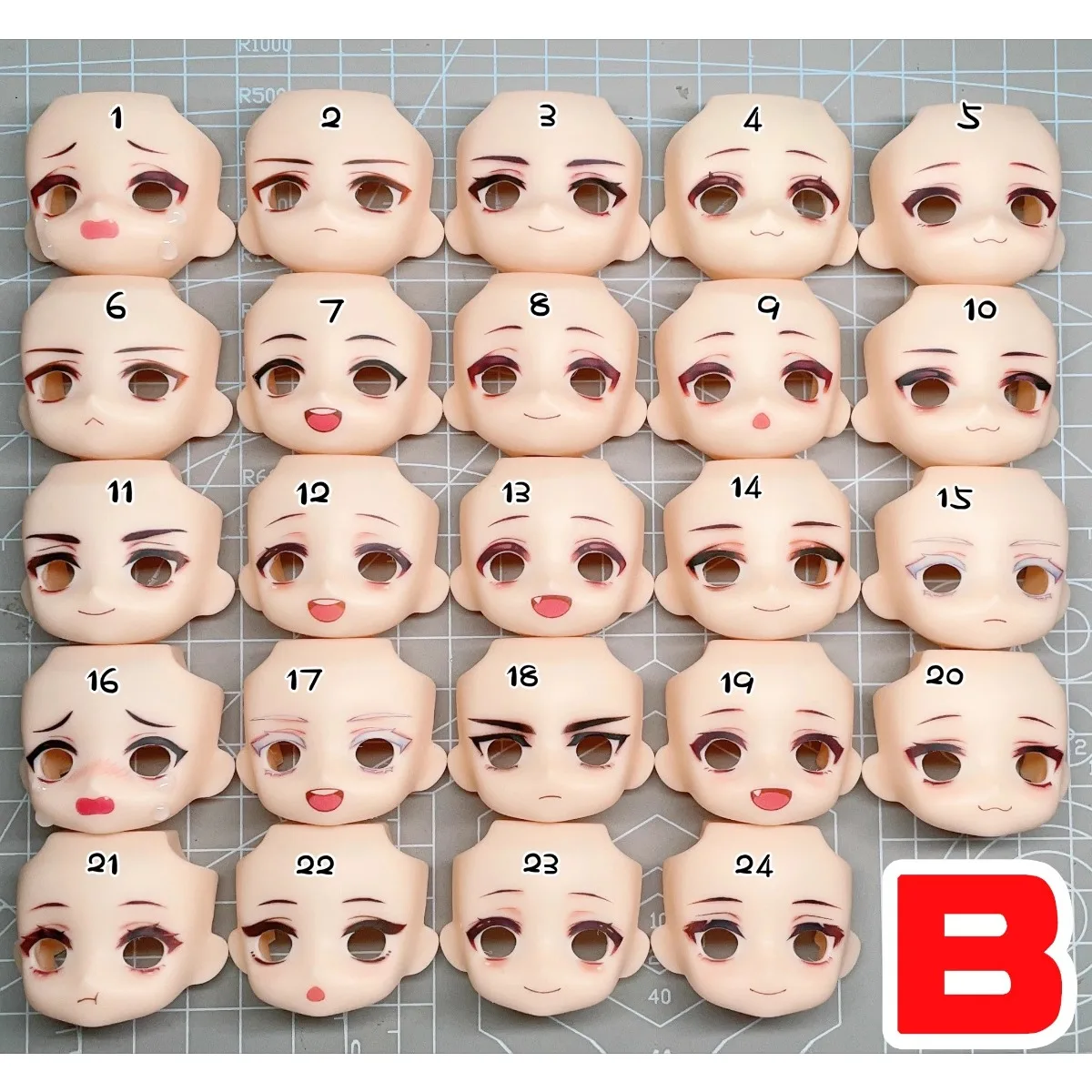 Ob11 GSC Open Eyes Face Anime Game Cosplay Doll Suitable for 10mm 12mm Eyes Handmade Water Sticker Faceplates Toy Accessories