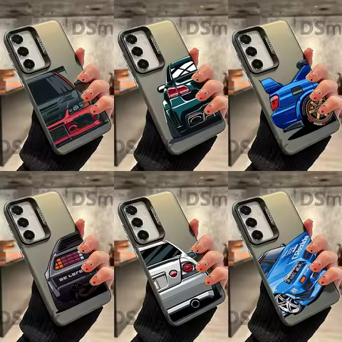 JDM CAR Phone Case For Samsung S25 S24 S23 S22 S21 S20 FE Ultra Plus Laser Hard PC+TPU Cases Back Cover-S424
