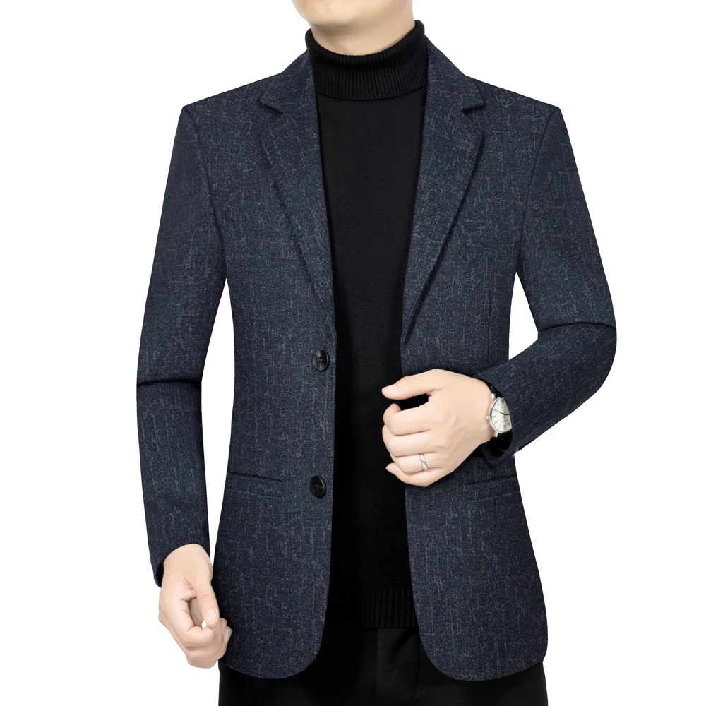 

Y1018 autumn and winter new leisure middle-aged woolen groom suit slim single suit jacket men