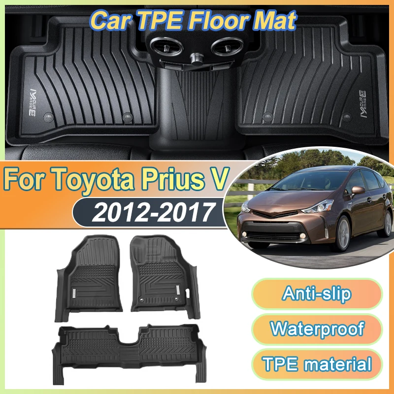 

Car Floor Mat For Toyota Prius V α Daihatsu Mebius 2012~2017 RHD Waterproof Mud Carpet Foot Full Pad Easy Clean TPE Accessories