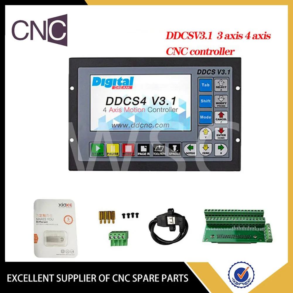 Special offer DDCSV3.1/4.1 motion control system set 3-4-axis cnc controller, emergency stop electronic handwheel support G code