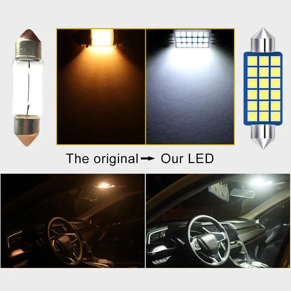 

For Volkswagen VW GOLF 4 5 6 7 MK7 Passat B5 B6 B7 B8 POLO 9N 9N3 6R 6C Scirocco Tiguan MK1 Car Interior LED Dome Reading Lights