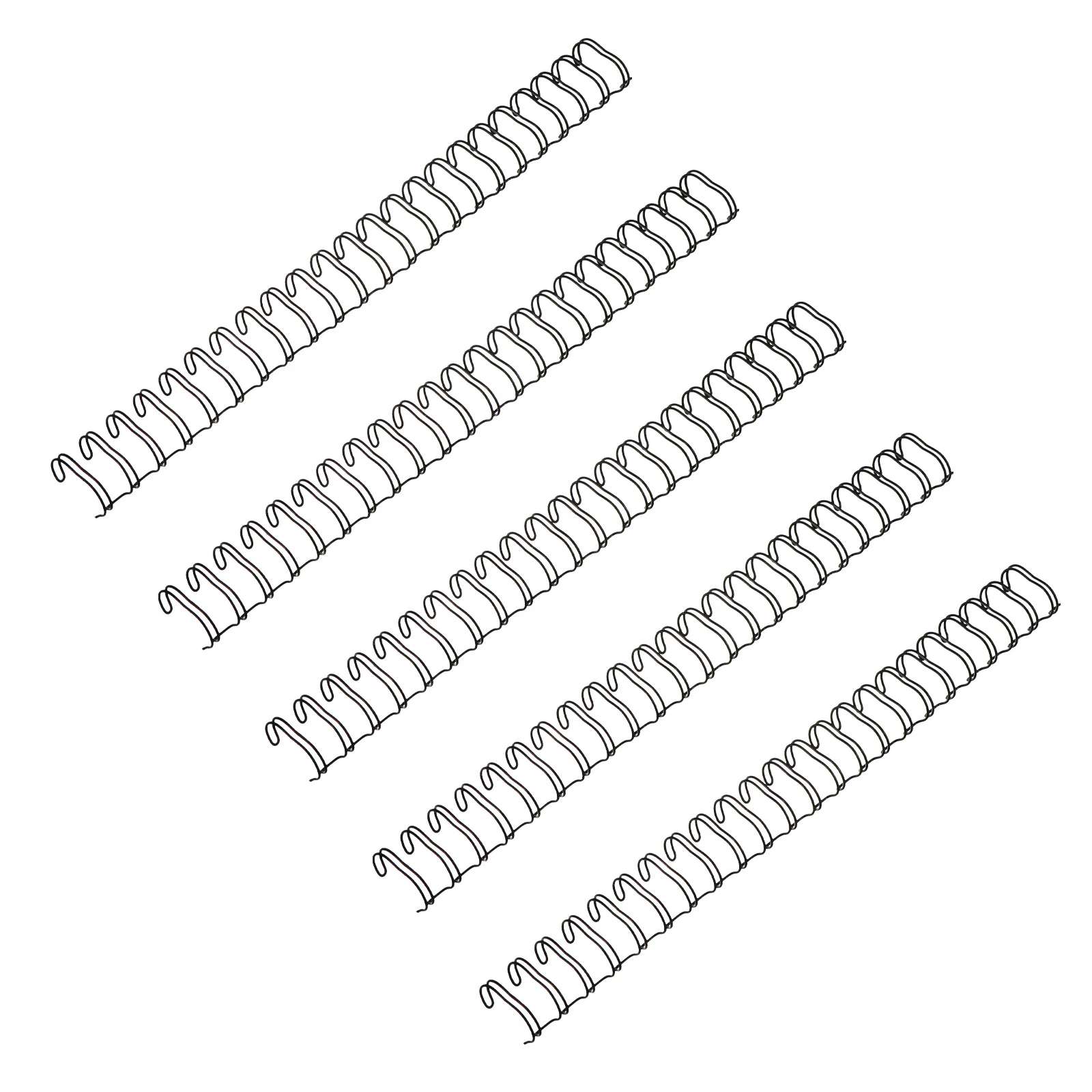50 Pcs Coil Loose-leaf Notebook Double Ring Bind Wire Binding Rings Heart-shaped Spiral DIY Spines Black