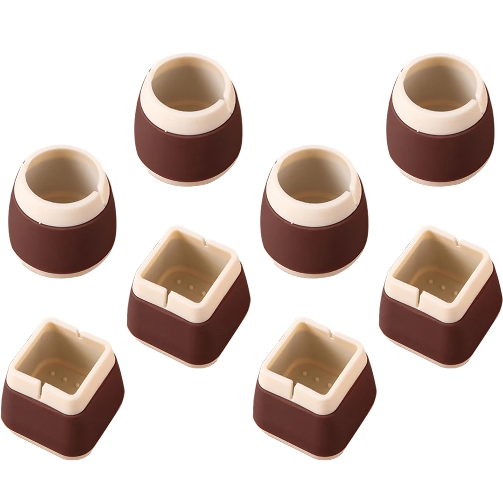

8pcs Coffee Round Square Desk Chair Foot Pads Non Slip Silent Furniture Leg Protectors Hardwood Floor Covers Easy Install