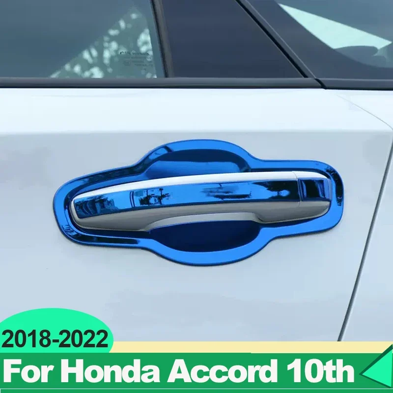 

For Honda Accord X 10th 2018 2019 2020 2021 2022 Hybrid Stainless Steel Car Door Handle Bowl Cover Trim Molding Cover Strips