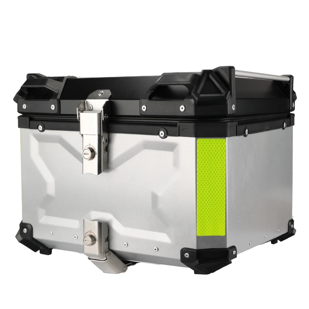 KEMIMOTO Motorrad-Topcase Universeller Aluminium-Koffer Motorrad-Heckbox 45L 55L 65L Wasserdicht mit Schloss & Rückenkissen – Detail 18