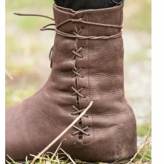 Mittelalterliche Karneval Männer Cosplay Kostüme Ritter Hunter Prinz Lace Up Halloween Piraten Leder Stiefel Frauen Bühne Requisiten Schuhe Retro