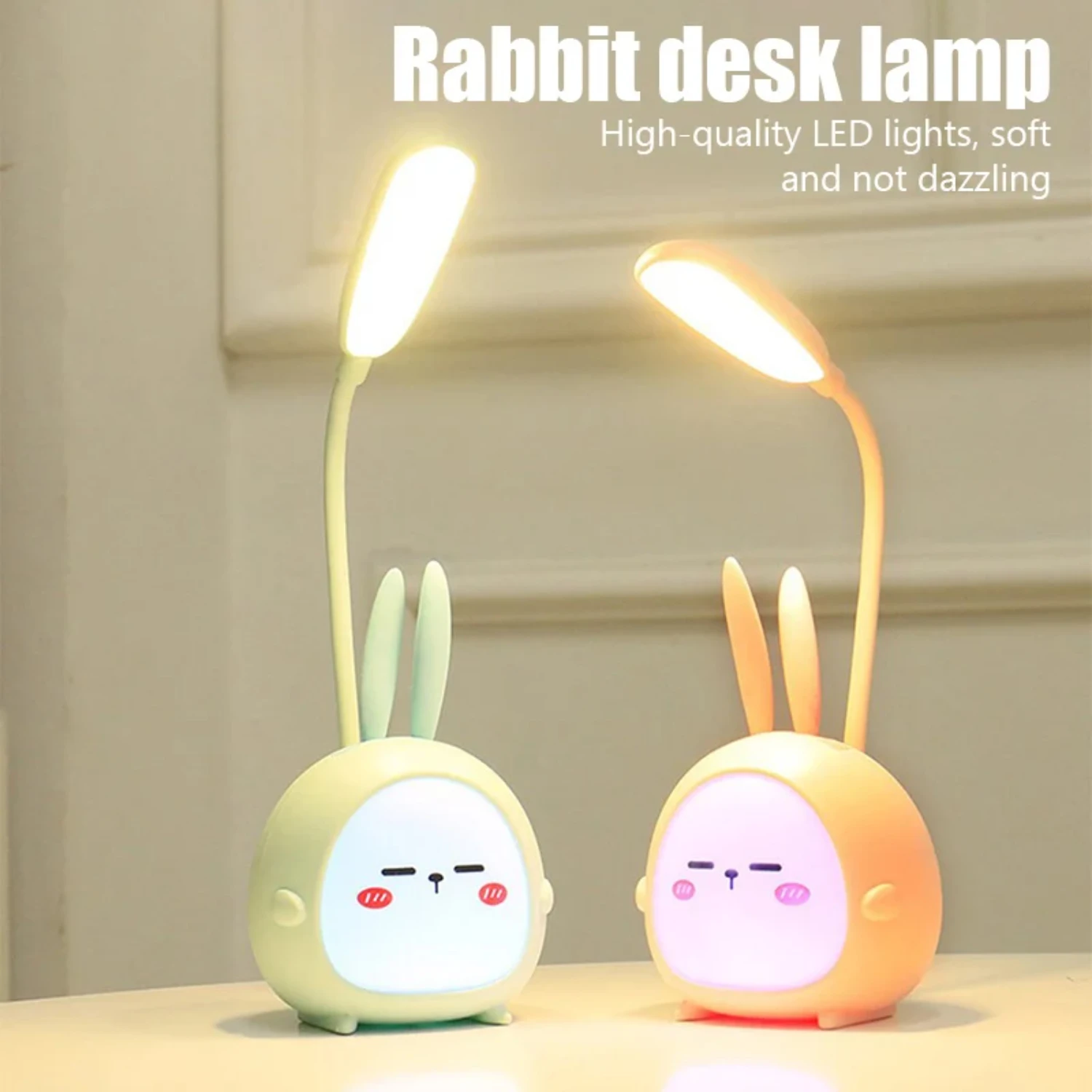 

New Cute Cartoon LED Desk Lamp USB Recharge Eye Protective Colorful Night Light Student Study Reading Book Bedroom Bedside Lamp