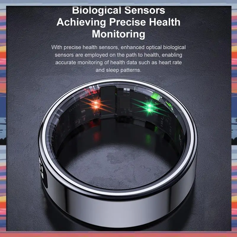 AC18 (Garantizzato) Smart Ring R11C Fitness Tracker Monitor sanitario con frequenza cardiaca Ossigeno nel sangue Monitoraggio del sonno Schermo di visualizzazione Stagno C