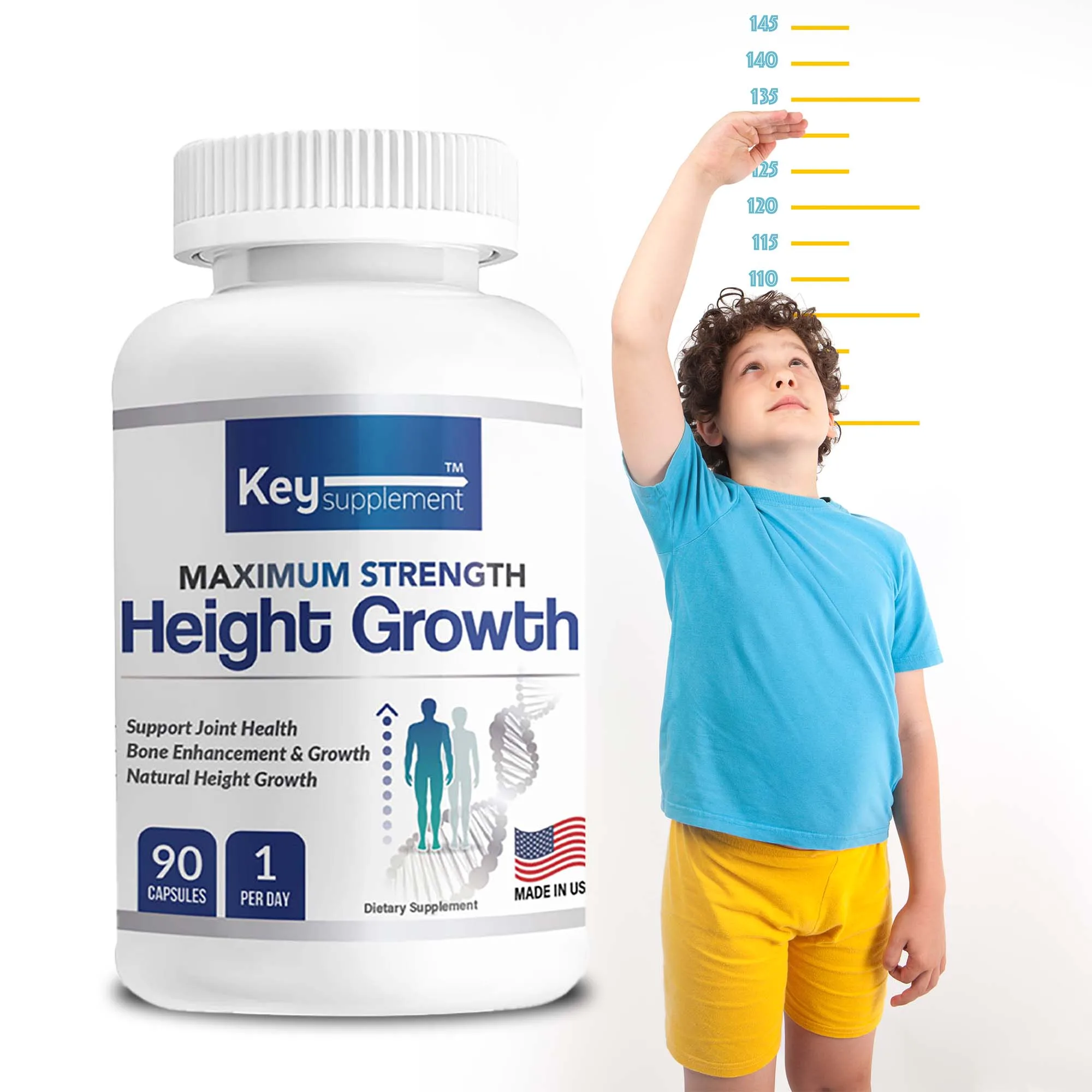 

Height Growth Supplements - Helps Maintain Normal Bone Function, Promotes Natural Height Growth, and Improves Absorption