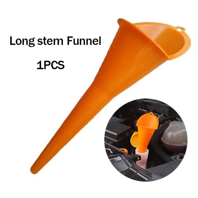 New Car Long Stem Funnel Gasoline Oil Fuel Filling Tools Anti-splash Plastic Funnel Auto Accessories Motorcycle Refueling Tools