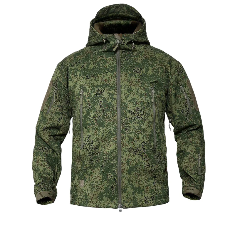 Russian EMR Camouflage Camouflage Men's Soft-Shell Jacket Inside Fleece Waterproof Material