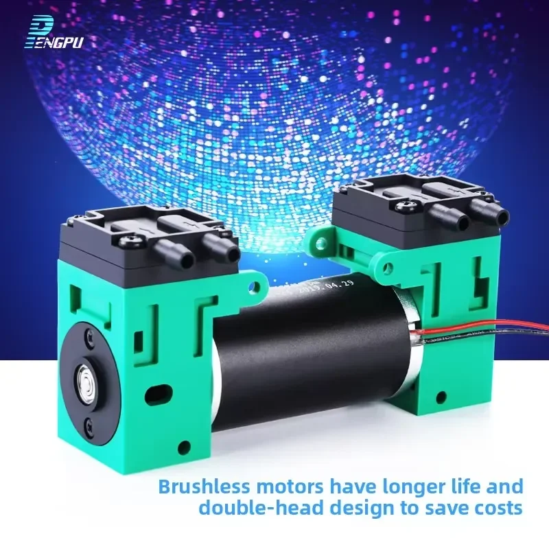 Dual-head Micro Vacuum Pump 12V High Negative Pressure Pump 24V Small Air Pump Adjustable Speed Brushless Motor Compressor