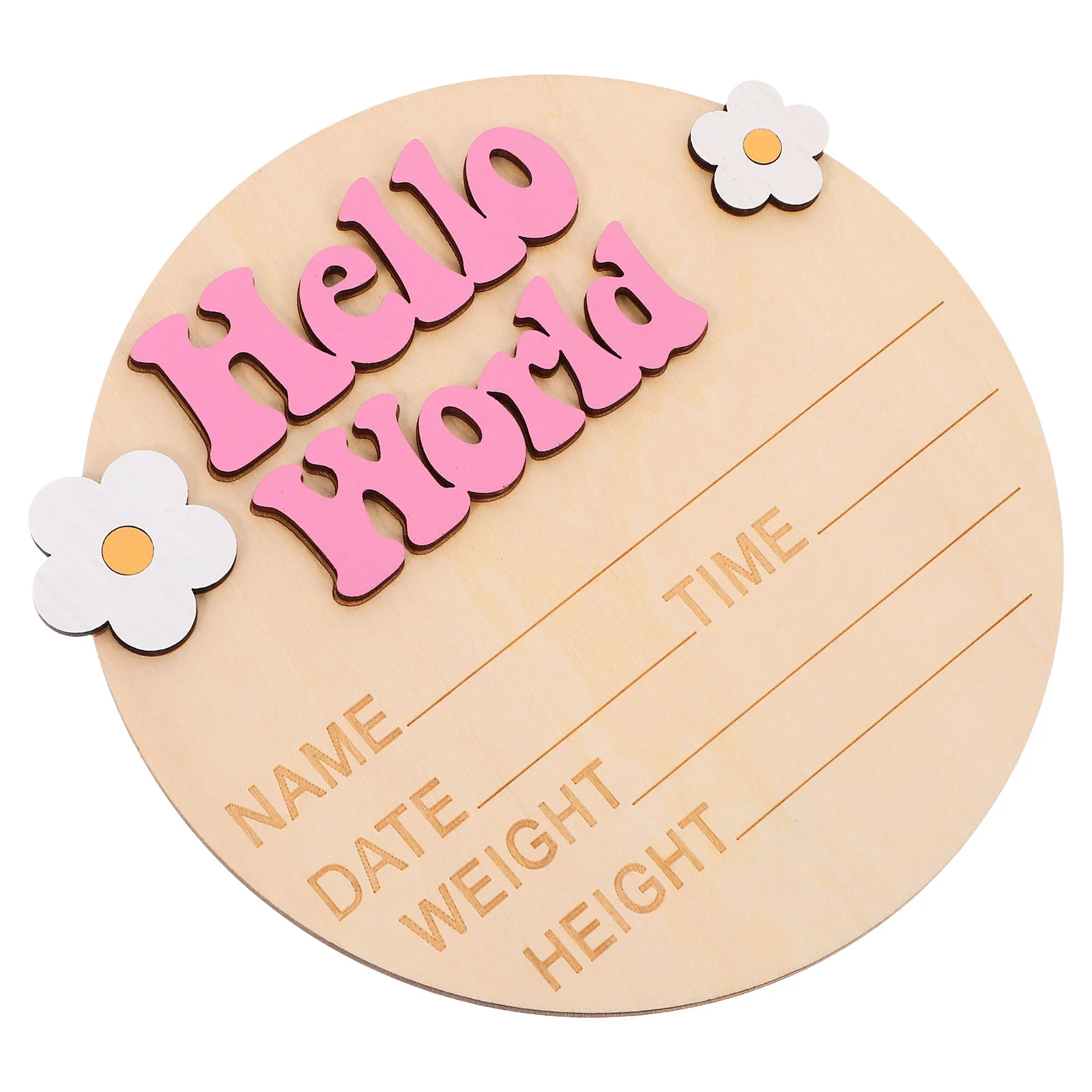 

Newborn Commemorative Card Baby Shower Gift Announcement Sign Listing Name Wooden