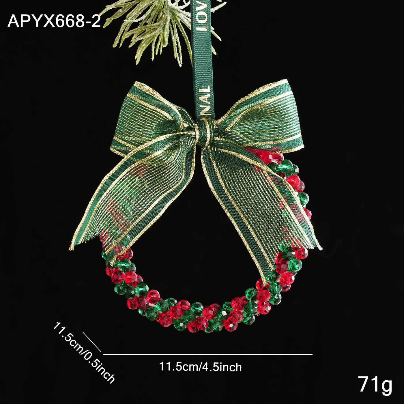 New Christmas Crystal Bell Ornaments, Christmas Tree Decorations, Wreaths, Door Hangings, and Scene Decoration Props