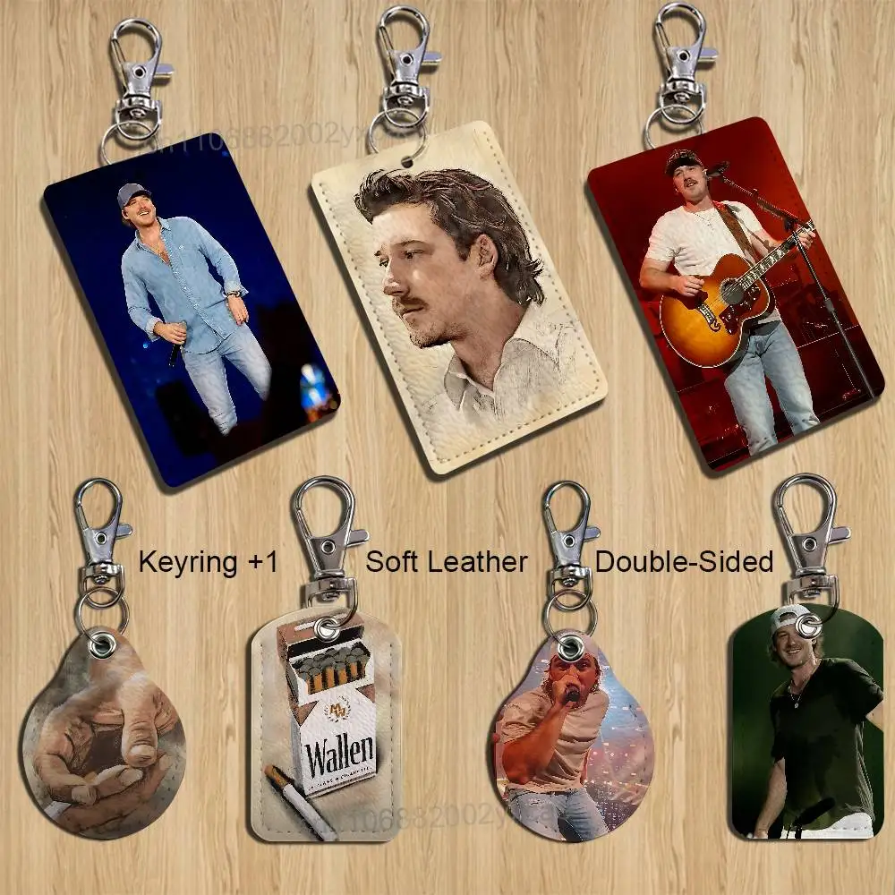 

20 Cigarettes M-Morgan WallenS Rectangle ID Card Case Keychain Access Card Bag Key Tag Ring Leather Card Holder Key Ring Access