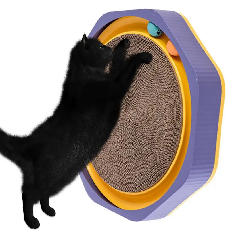 

Cat Scratch Board With Ball Multi-purpose Cat Toys With Scratching Pad Interactive Cat Accessories With Anti-slip Bases For Firm