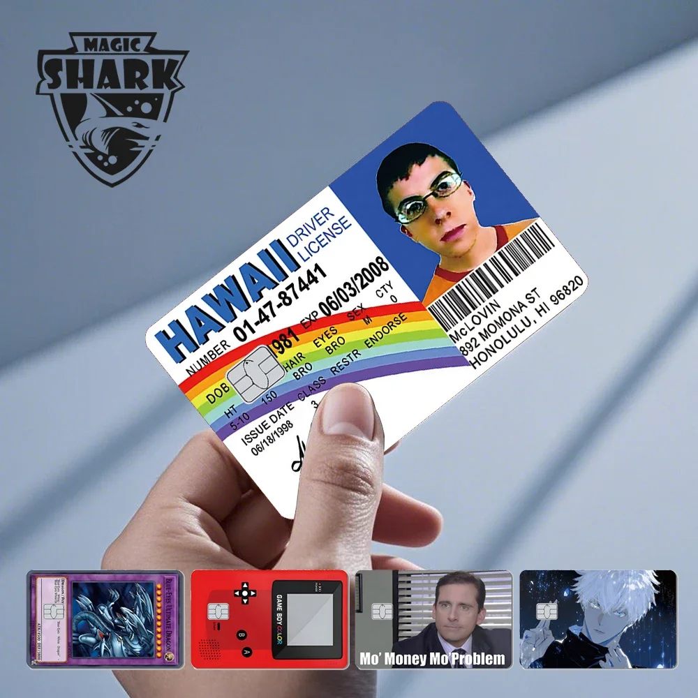 2025 جديد Mcloving Meme الكرتون العنكبوت أنيمي عيون حمراء التنين الأسود بولي كلوريد الفينيل ملصق فيلم الجلد لبطاقة الائتمان البنك الخصم