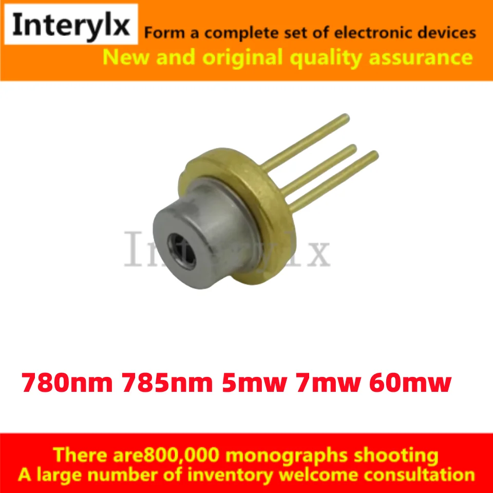 1Pcs/Lot 780nm 784nm 785nm 5mw 5-7mw 60mw 80mw P type near infrared new laser tube laser diode single mode TO-56