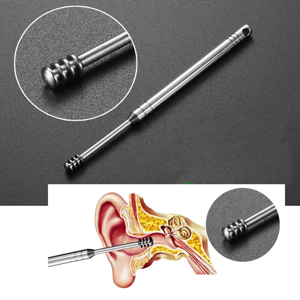 Stainless Steel Cleaner Ear Wax Pickers Earpick Wax Remover Curette Ears Pick Ear Cleaner Spoon Care Ears Clean 6pcs/set