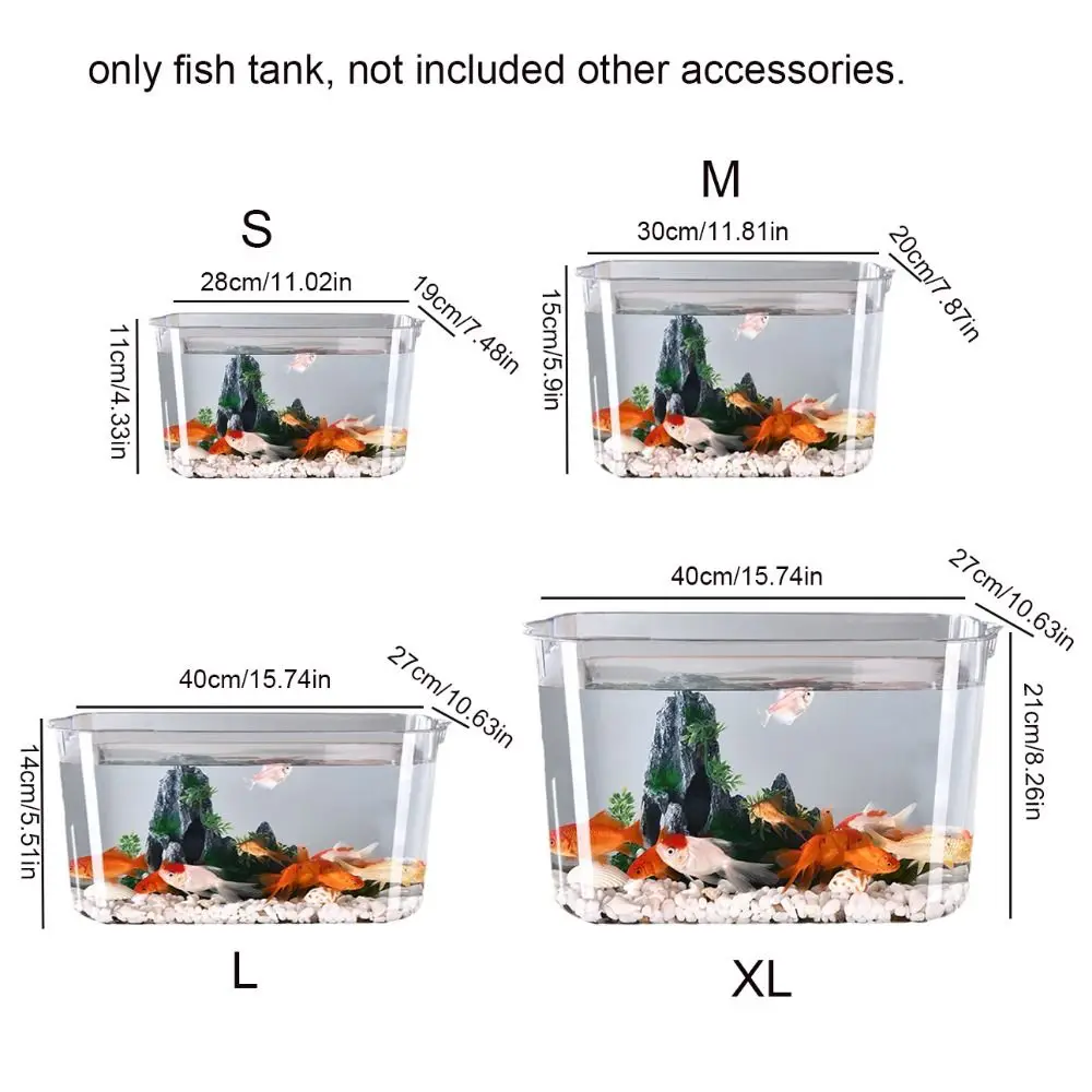 Transparent Explosion-proof Plastic Fish Tank Fall Prevention Water Plant Tank Mobile Small Fish Tank PET