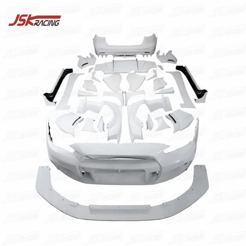 Vrs Wide Ver 2 Style Glasfaser-Komplettkarosserie-Kits für 2008-2016 Mitsubishi Lancer Evolution Evo X Stoßstangen-Karosserie-Upgrade