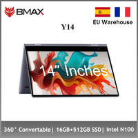 BMAX Y14 2025  360° Laptop 14 Inch Touch Notebook 16GB RAM LPDDR5 512GB SSD Windows 11 1920*1080 IPS Intel N100 Laptops Computer