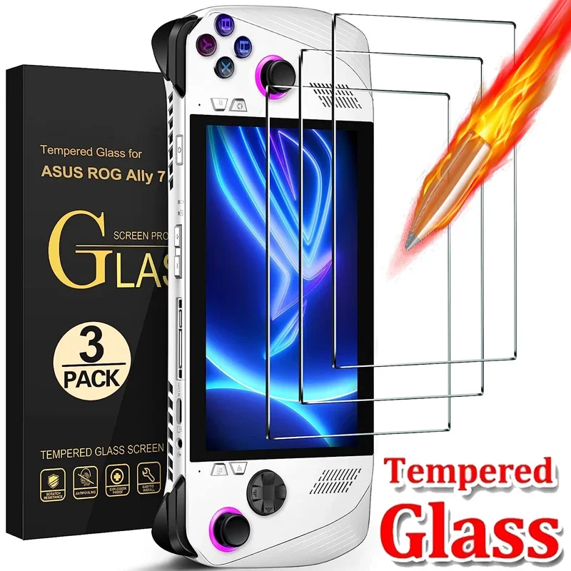 1/3Pcs Tempered Glass for ASUS ROG Ally Screen Protectors Anti-Fingerprint Protective Film for ASUS Handheld Game Accessories