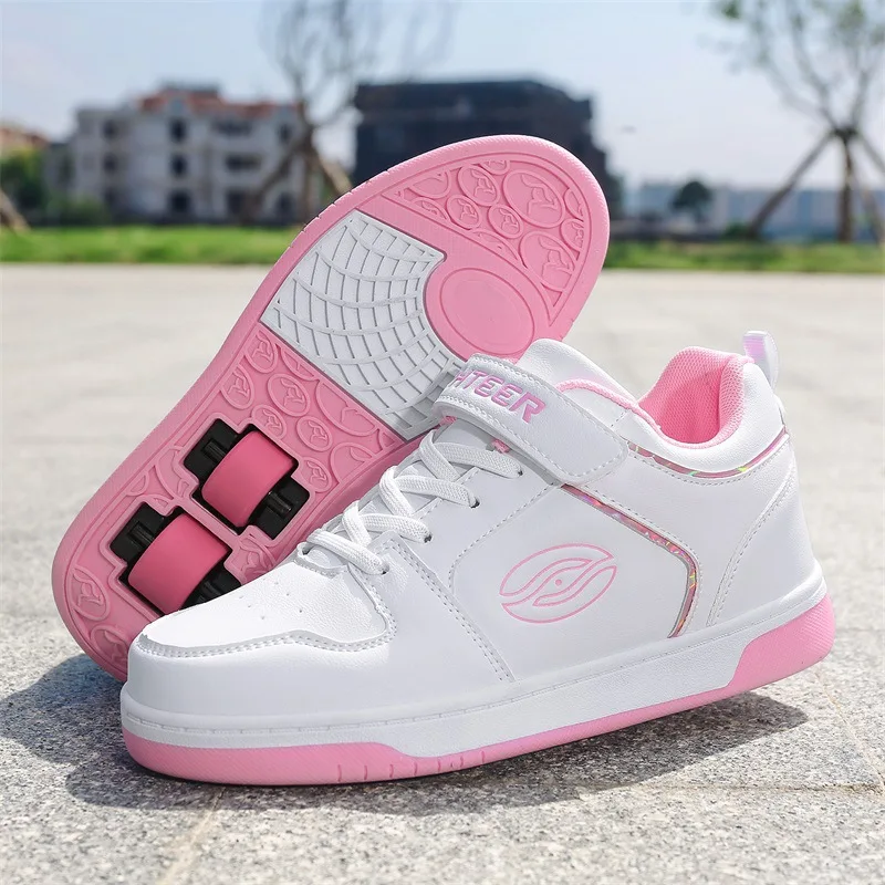 Children Shoes Detachable Two Wheels Kids Roller Skates Boys & Girls Sneakers Fashion Sports Casual Size 31-38