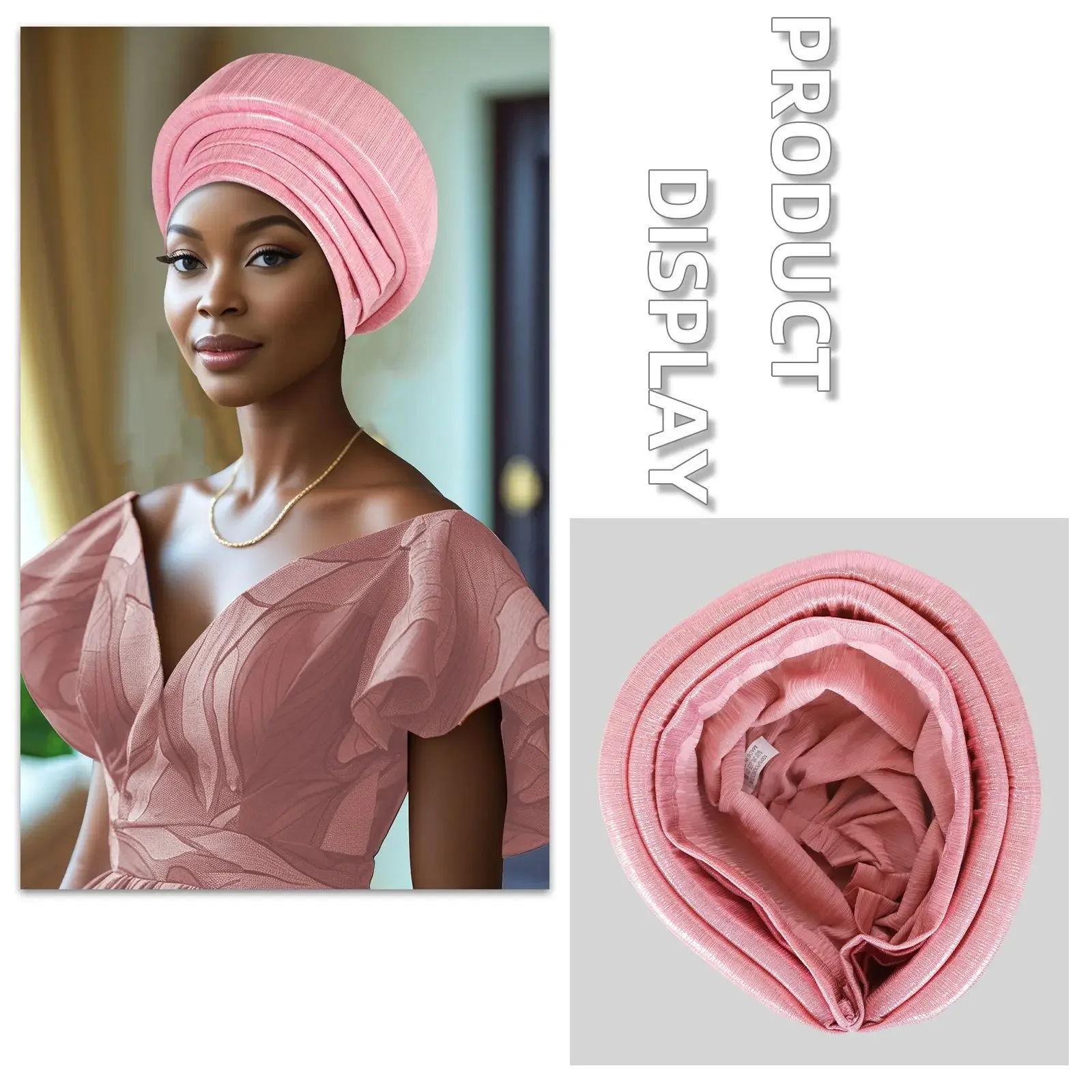 جديد الأفريقي السيارات Gele ربطة الرأس مطوي بريق الحجاب النساء مسلم الحجاب رئيس التفاف بونيه نيجيريا خوذة قبعة عمامة بالفعل