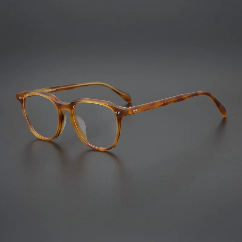 High quality vintage square frame men's match coffee color acetic acid optical frame Luxury brand fashion prescription glasses