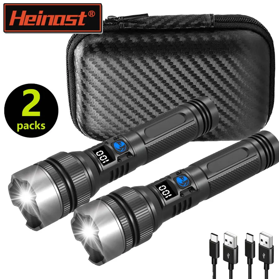High Power LED Flashlights Powerful USB Charging Zoom Patrol Torch Outdoor Lamp Self Defense Emergency Camping Working Light