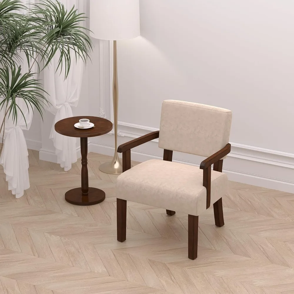 2-Pack Velvet Chairs with Table – Soft Seat & Armrest Design | for Living Room Bedroom Study Room Waiting Room Use