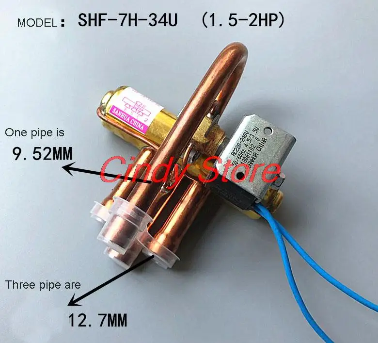 Sanhua Four-Way Heat Pump Reversing Valve With Coil  AC220V 1-5P Air Conditioning